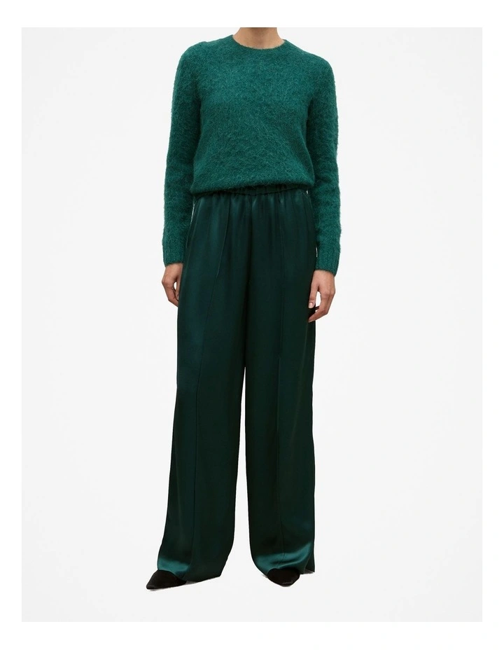 Satin Pull On Pant in Forest image 1