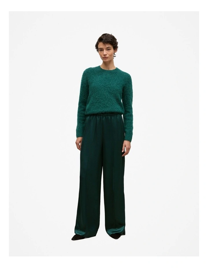 Satin Pull On Pant in Forest image 3