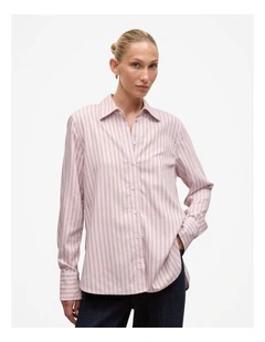 Double Stripe Long Sleeve Shirt in Lilac