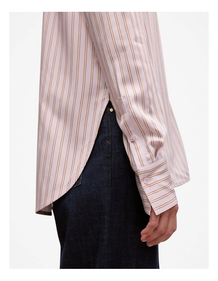 Double Stripe Long Sleeve Shirt in Lilac image 3