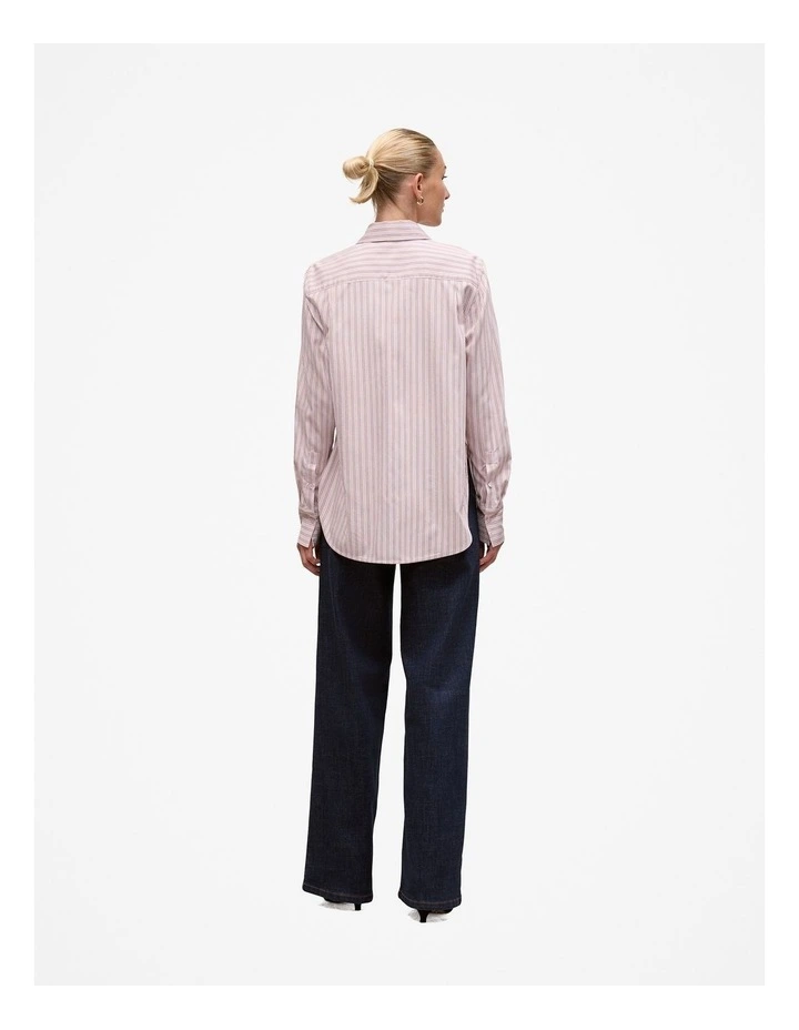 Double Stripe Long Sleeve Shirt in Lilac image 5