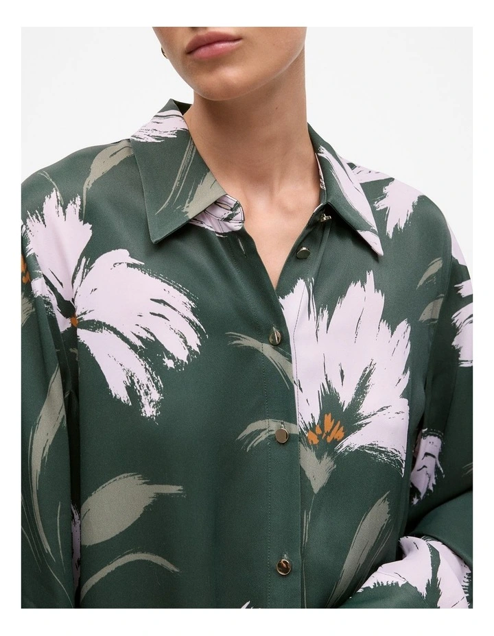 Wilda Satin Shirt in Forest image 4