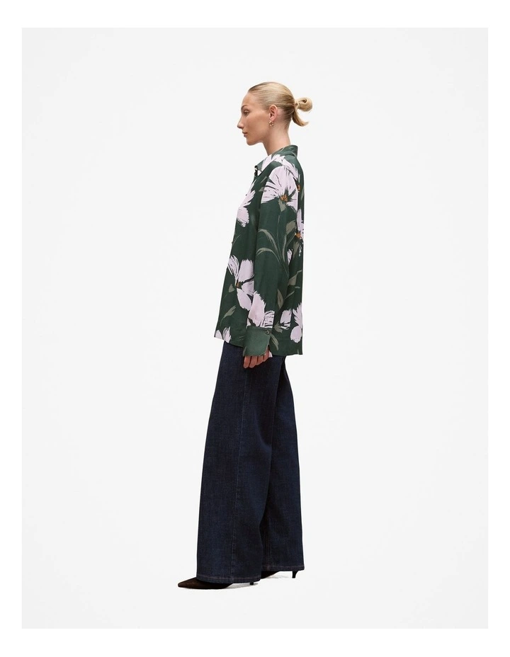 Wilda Satin Shirt in Forest image 5