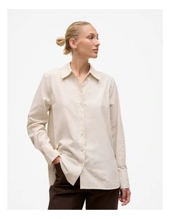 Pinwale Cord Shirt in Stone