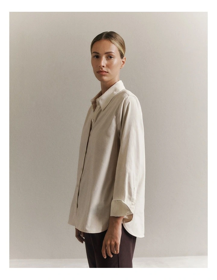 Pinwale Cord Shirt in Stone image 2