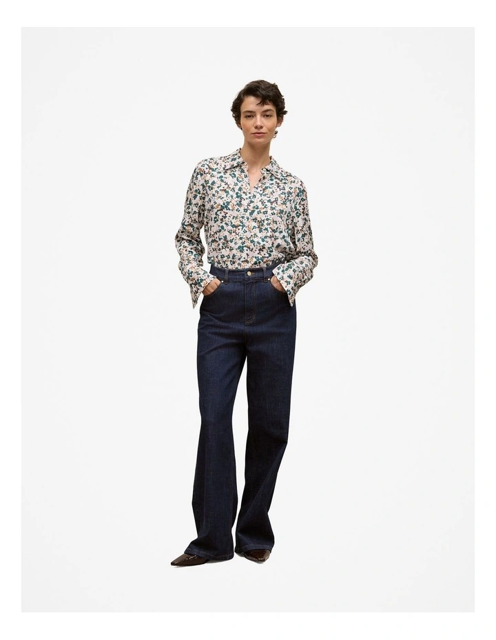 Liora Floral Mini Twill Shirt in Forest image 2