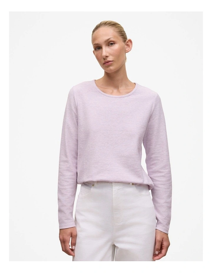 Ottoman Marle Long Sleeve T-shirt in Lilac image 1