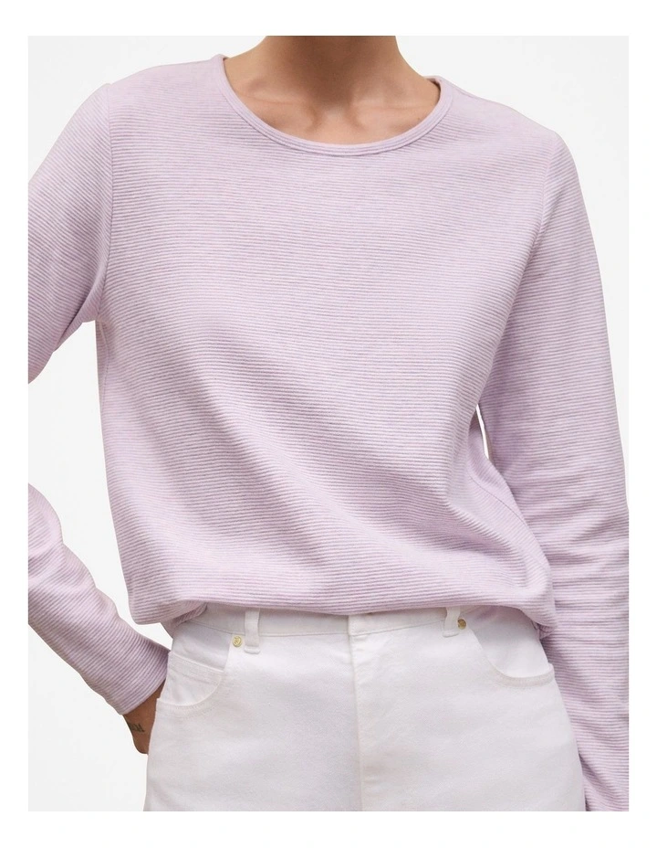 Ottoman Marle Long Sleeve T-shirt in Lilac image 3