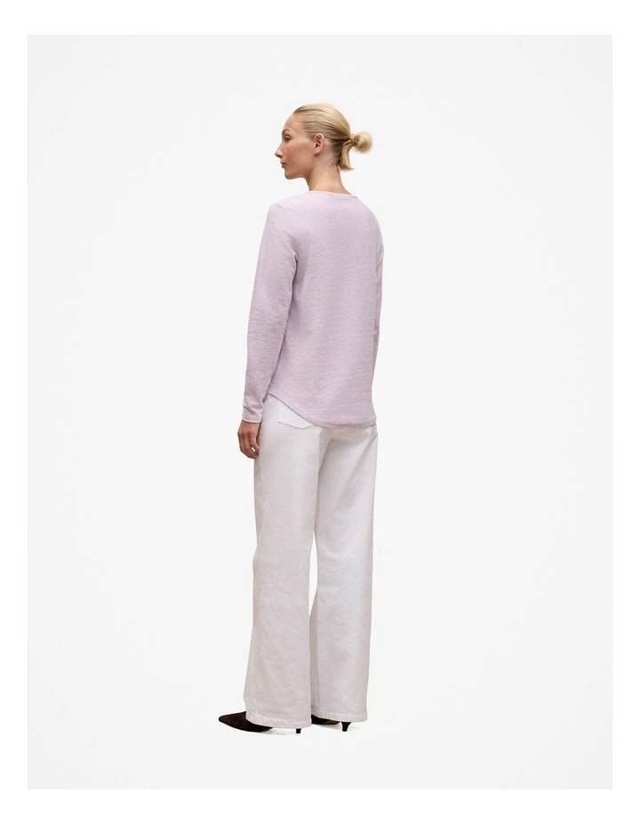 Ottoman Marle Long Sleeve T-shirt in Lilac image 4