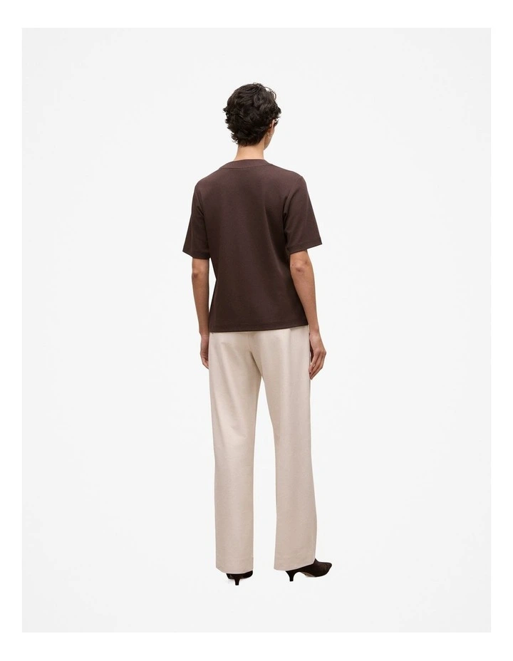 Cotton Modal Interlock T-shirt in Coffee Bean image 4