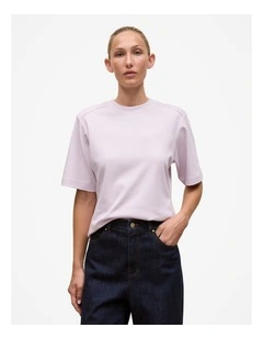 Cotton Modal Interlock T-shirt in Lilac