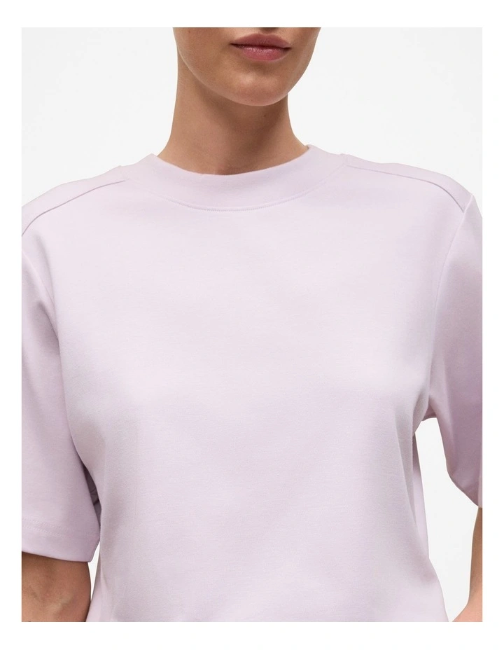 Cotton Modal Interlock T-shirt in Lilac image 3