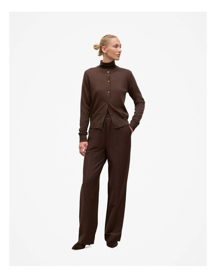 Soft Rib Rollneck Top in Coffee Bean image 2