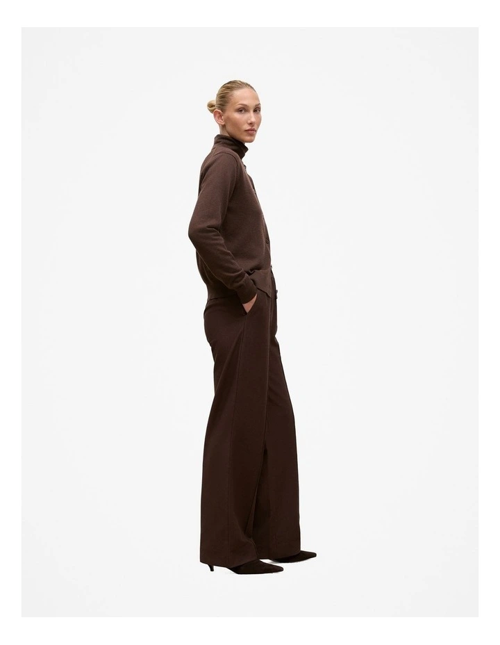 Soft Rib Rollneck Top in Coffee Bean image 4