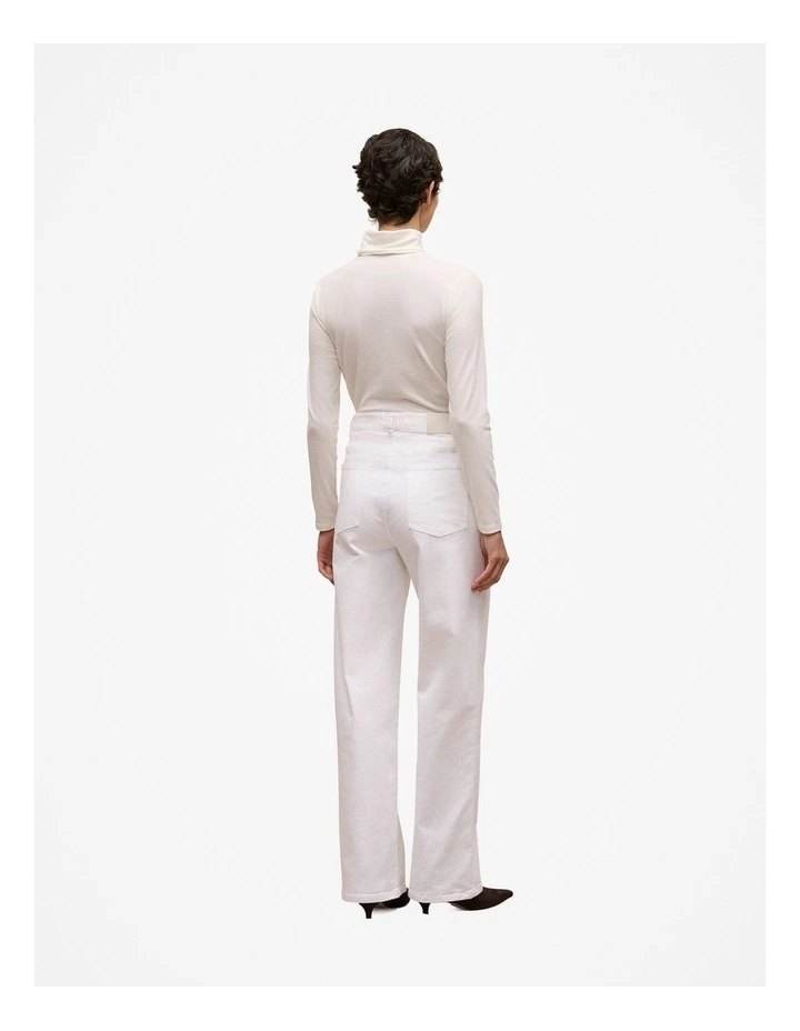 Soft Rib Rollneck Top in Marshmallow image 4