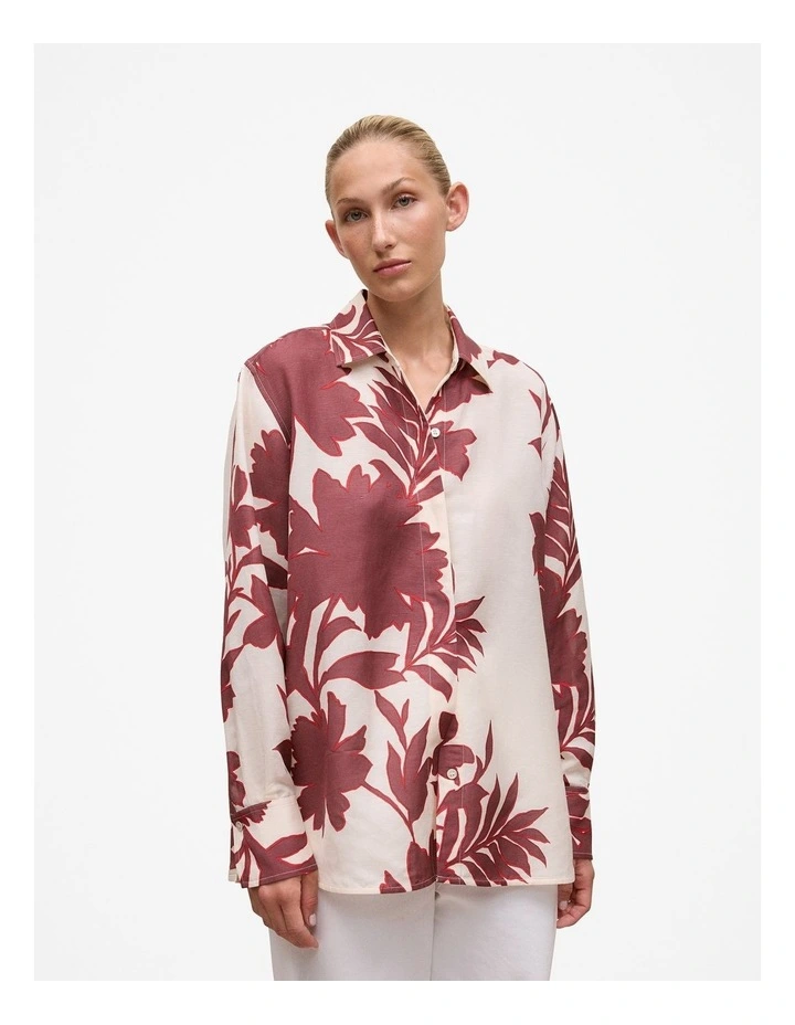 Roselle Relaxed Shirt in Red Mahogany image 1