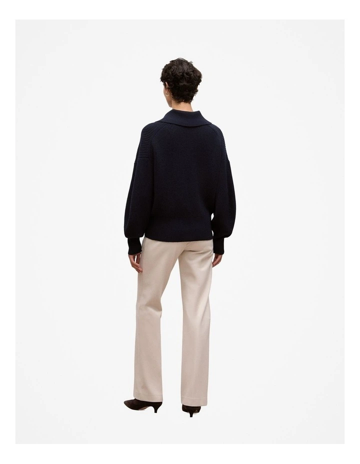 Merino Open Collar Knit in Night Sky image 2
