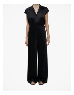 Satin Bias Cut Pant in Black