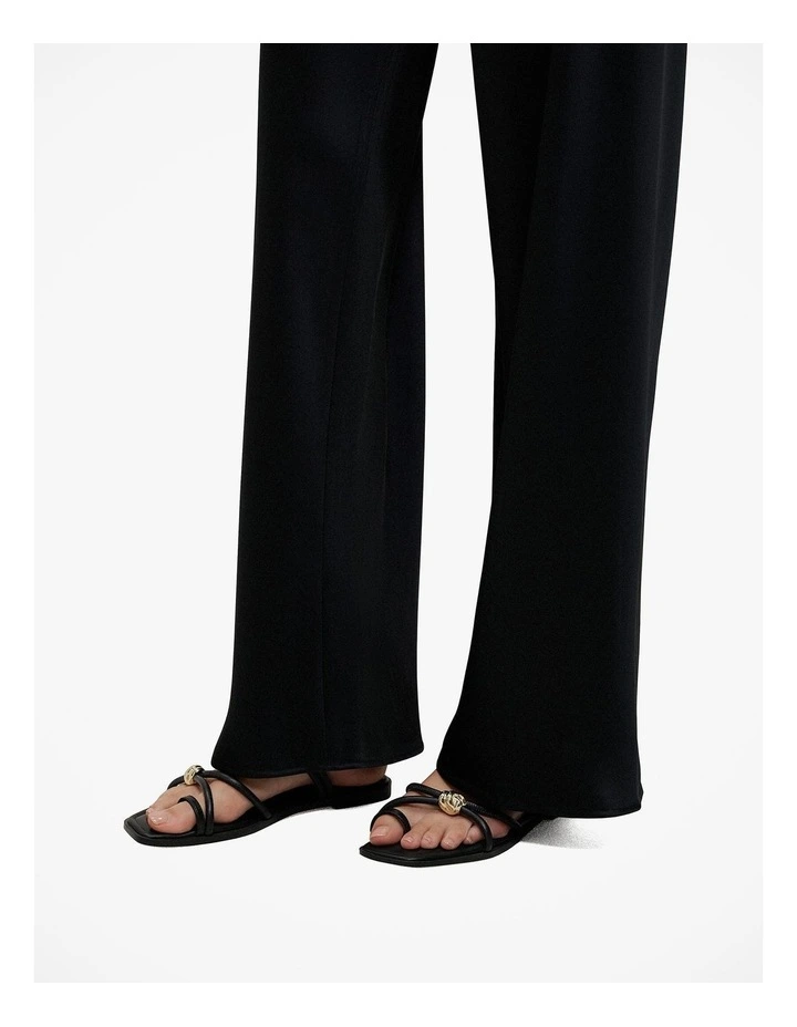 Satin Bias Cut Pant in Black image 3