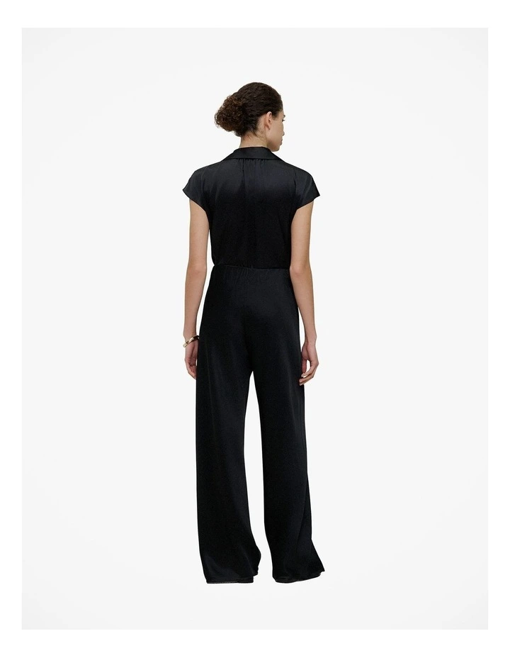 Satin Bias Cut Pant in Black image 5