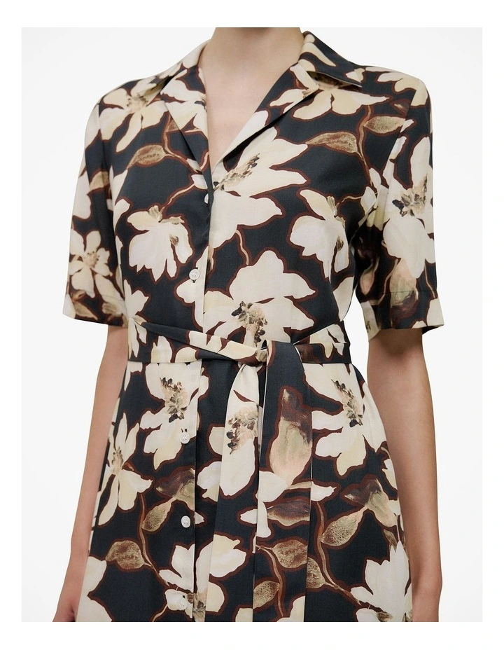 Calais Short Sleeve Shirt Dress in Black image 4
