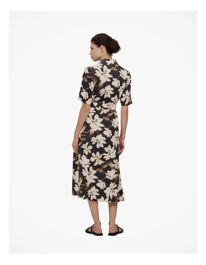 Calais Short Sleeve Shirt Dress in Black image 5