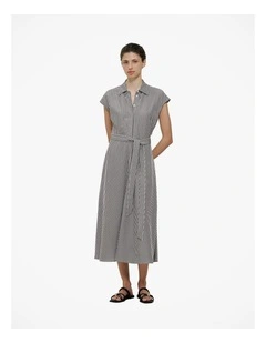 Gingham Belted Dress in Black