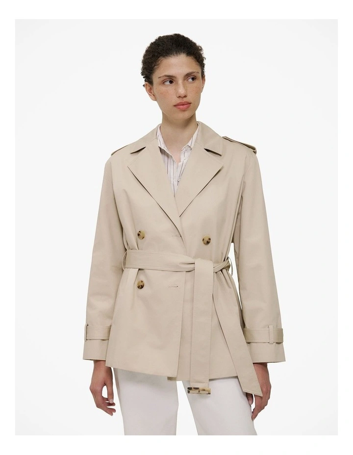 Short Belted Trench Coat in Clay image 1
