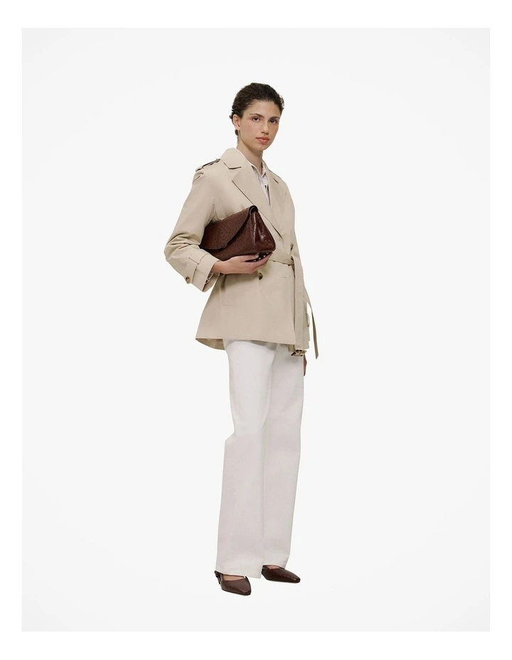 Short Belted Trench Coat in Clay image 3