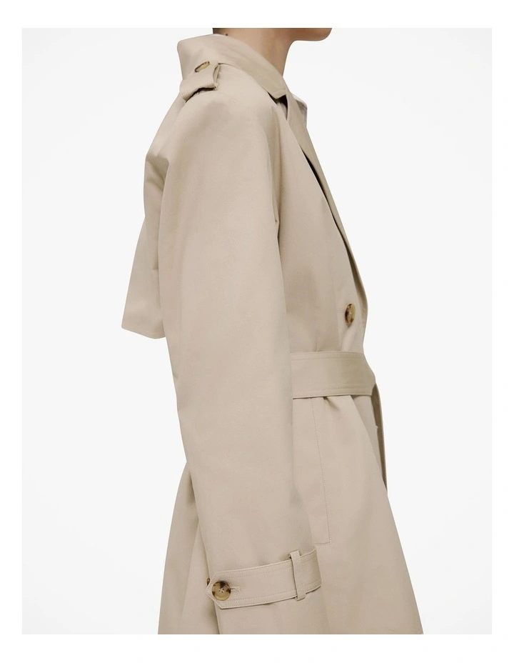 Short Belted Trench Coat in Clay image 4