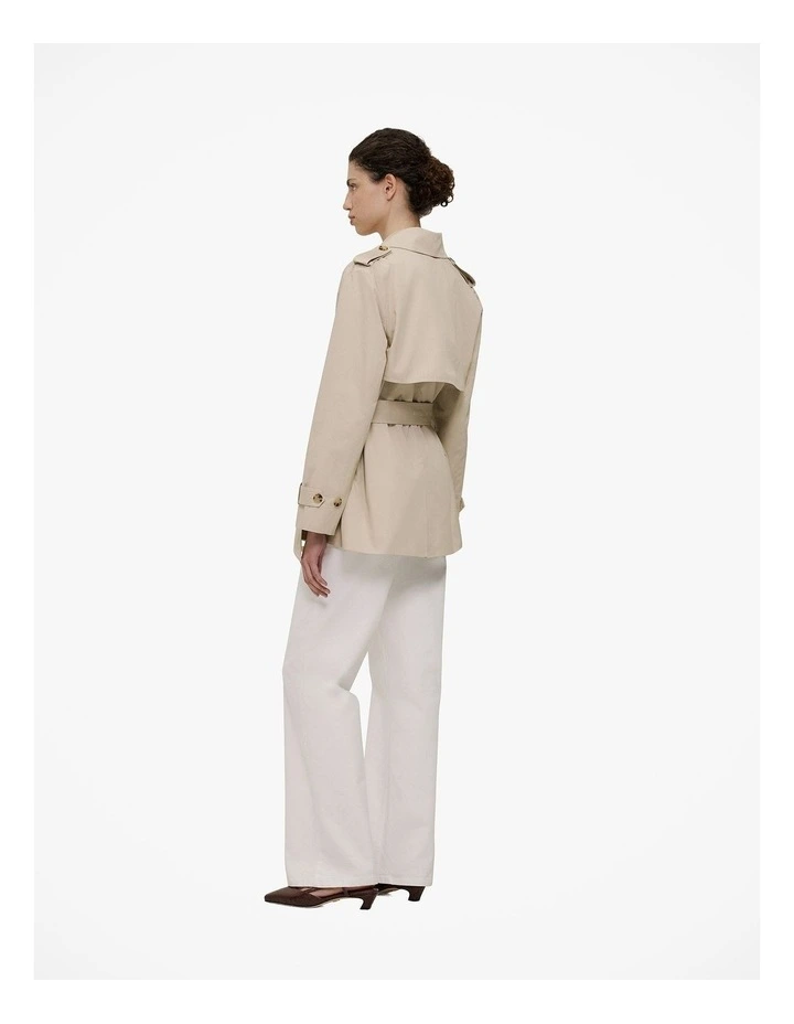 Short Belted Trench Coat in Clay image 6