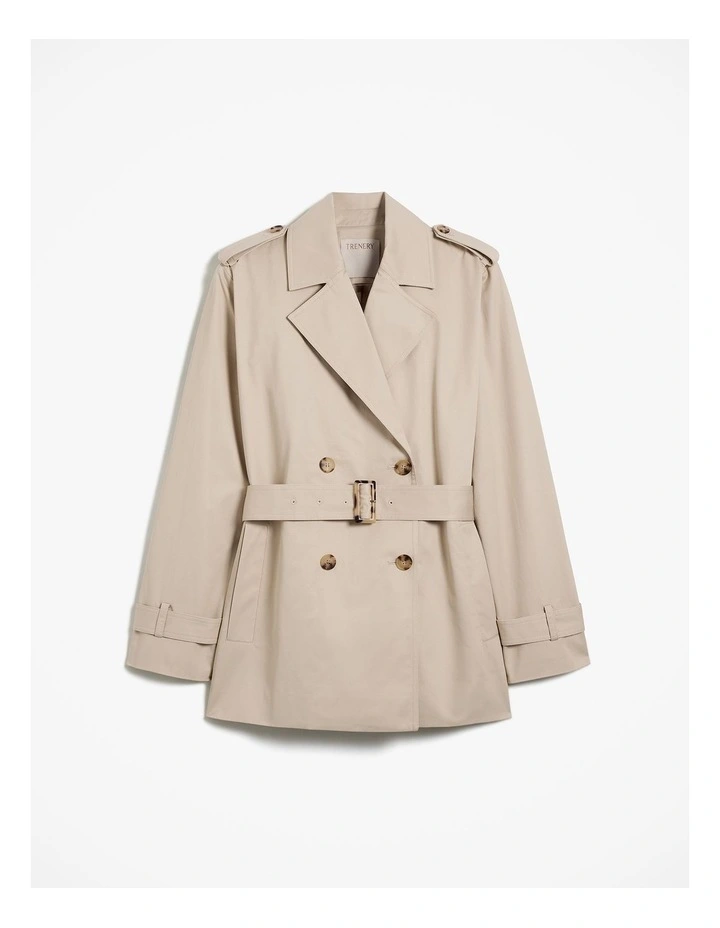Short Belted Trench Coat in Clay image 7