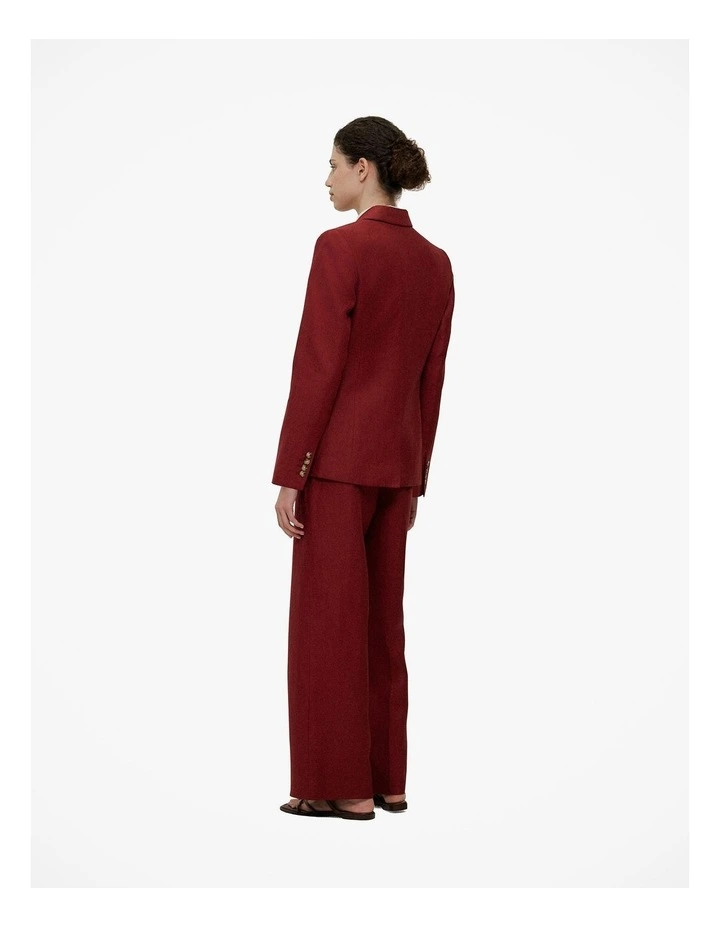 Linen Twill Single Breasted Blazer in Russet image 7