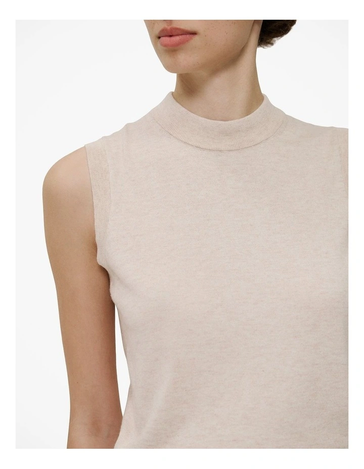 Cotton Cashmere Mock Neck Tank in Clay image 4