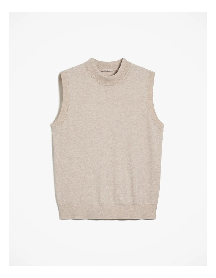 Cotton Cashmere Mock Neck Tank in Clay image 7