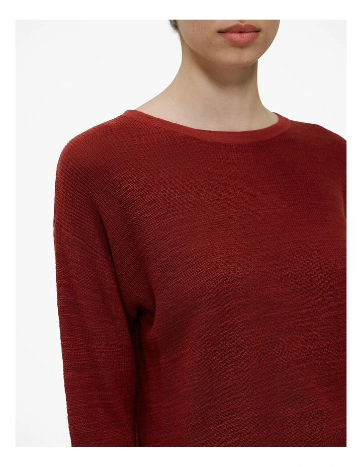 Linen Cotton Pullover in Russet image 3