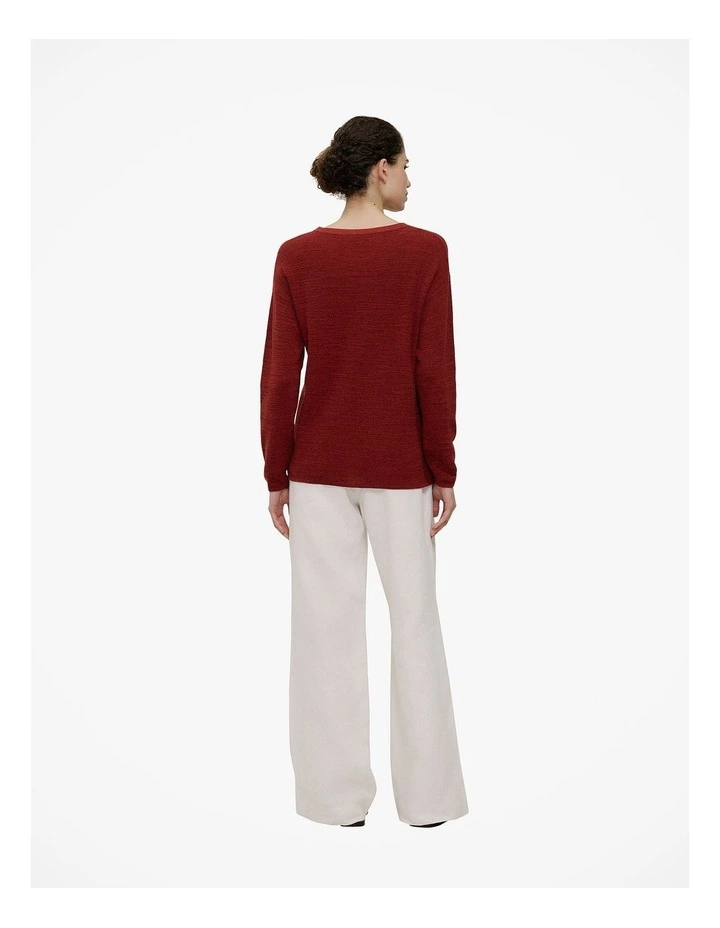 Linen Cotton Pullover in Russet image 4
