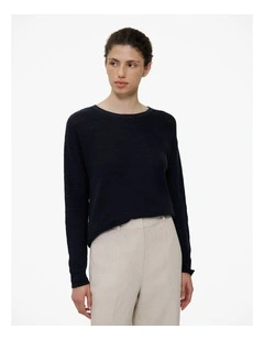 Linen Cotton Pullover in Night Sky