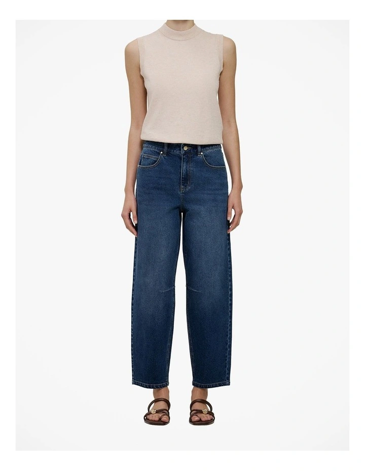 Tapered Leg Jean in Mid Blue image 1