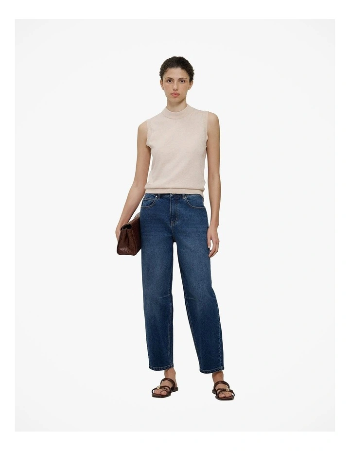 Tapered Leg Jean in Mid Blue image 2