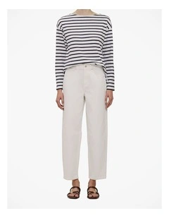 Australian Cotton Blend Tapered Leg Jean in White