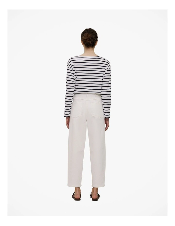 Australian Cotton Blend Tapered Leg Jean in White image 5