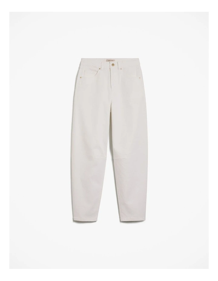 Australian Cotton Blend Tapered Leg Jean in White image 6