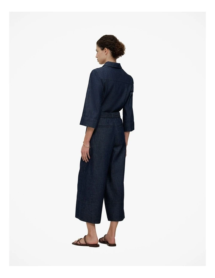 Soft Denim Culotte in Rinse Wash image 5