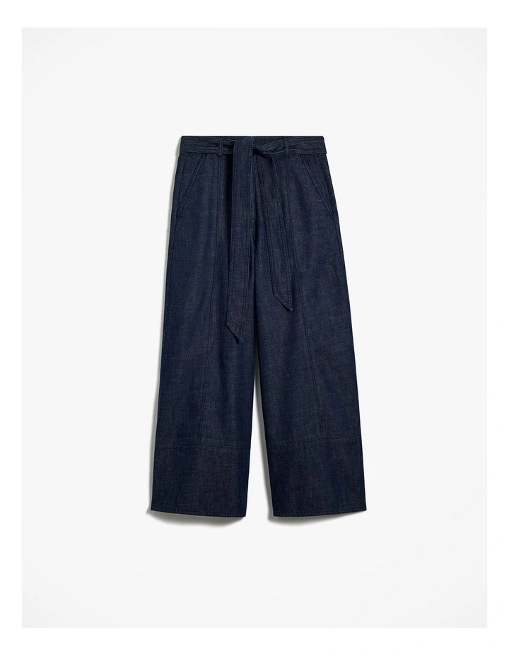 Soft Denim Culotte in Rinse Wash image 6