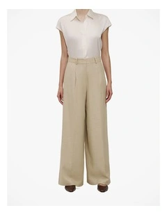 Textured Wide Leg Pant in Clay