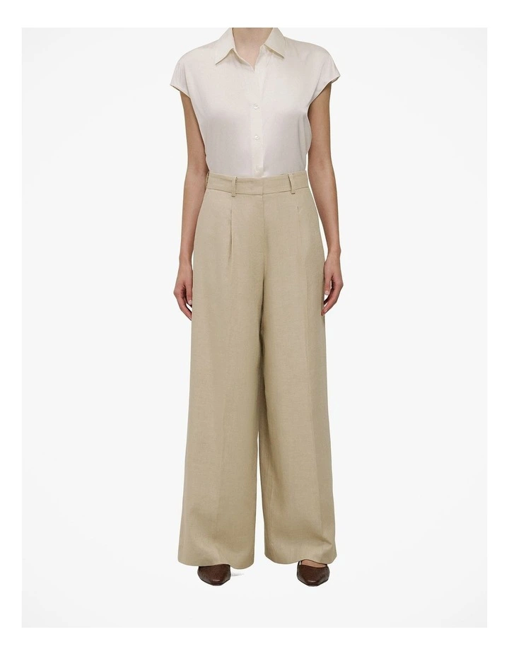 Textured Wide Leg Pant in Clay image 1