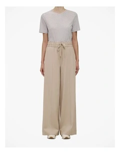 Ponte Wide Leg Travel Pant in Clay