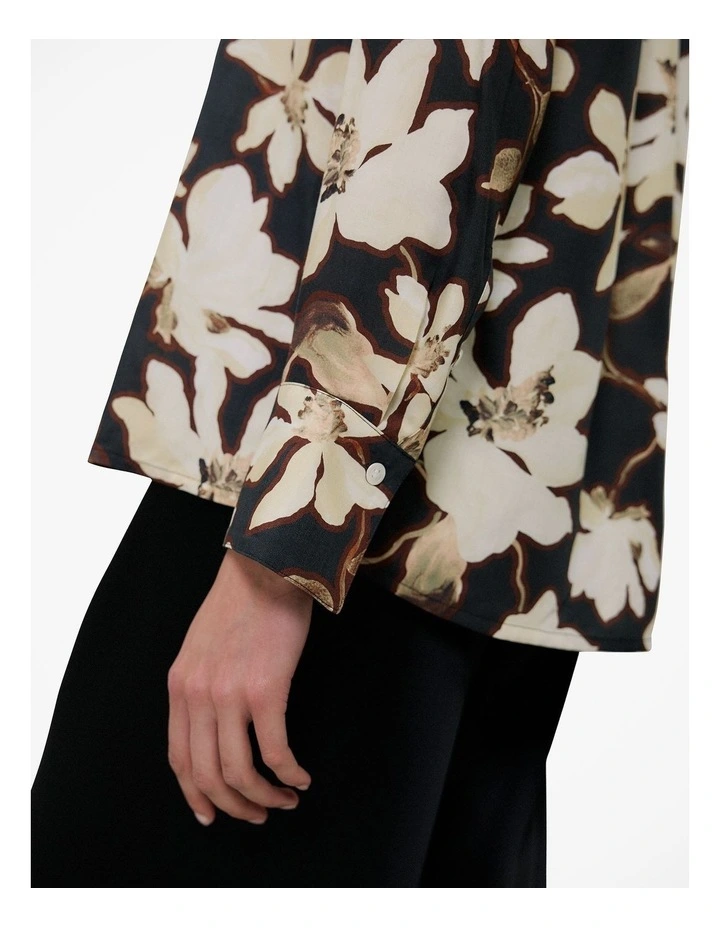 Calais Modal Camp Collar Shirt in Black image 4