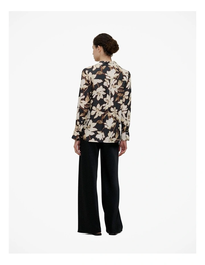Calais Modal Camp Collar Shirt in Black image 5